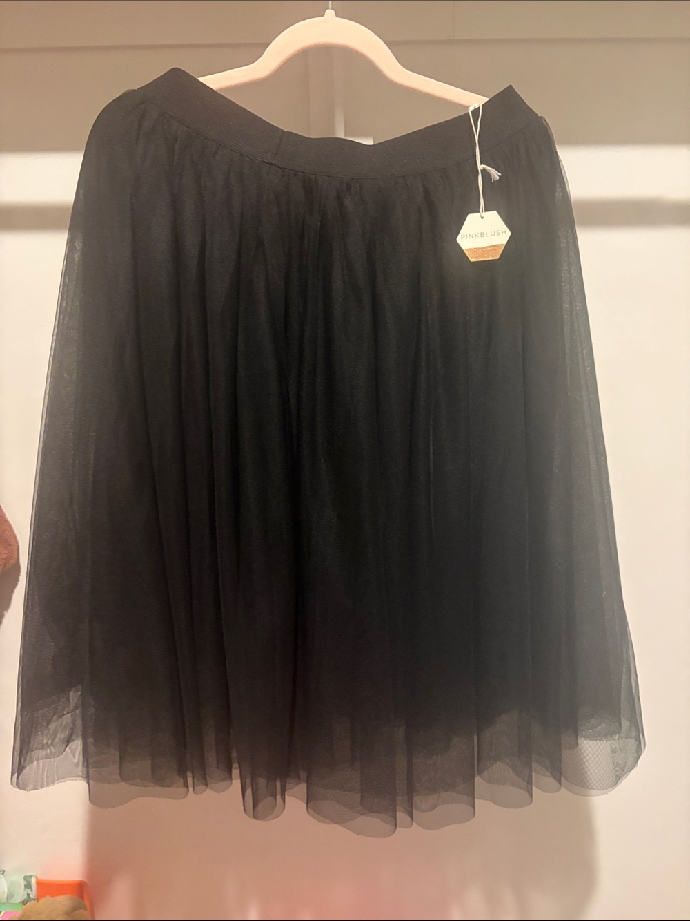 Pinkblush Black Tulle Midi Skirt